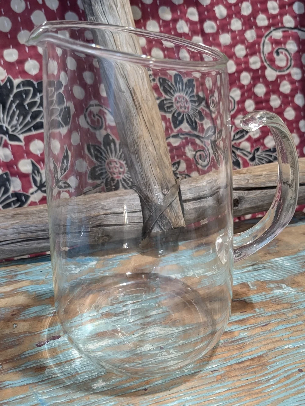 Pyrex Glass Pitcher W Handle - Picture 3 of 9